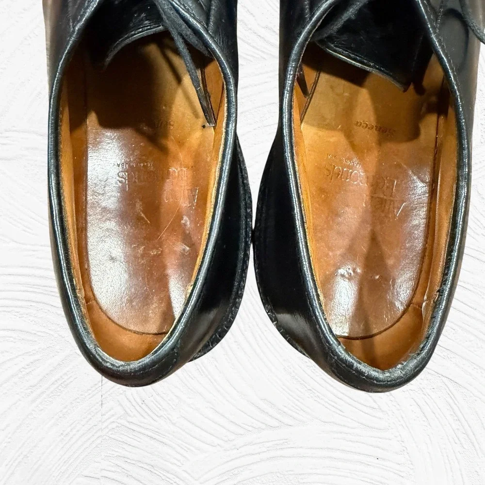 Allen Edmonds Men's Leather Seneca 12 B Black Split-Toe Derby Shoe Lace Up